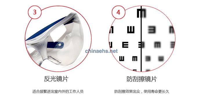 3M 10436中國款流線型防護眼鏡（戶內(nèi)/戶外鏡面反光鏡片，防刮擦）