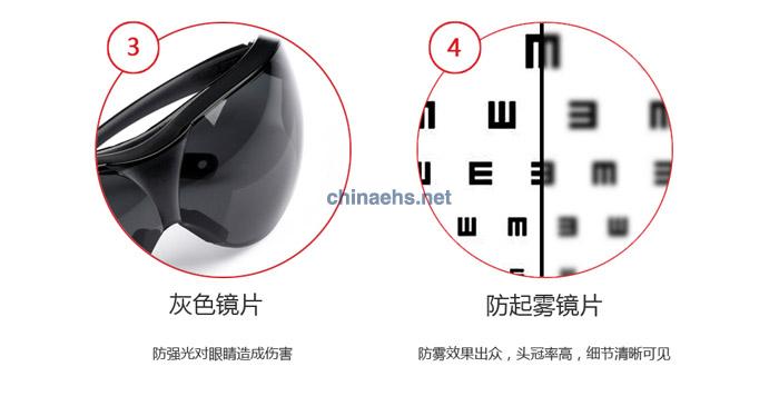 3M 10435 中國款流線型防護(hù)眼鏡（灰色鏡片，防霧）